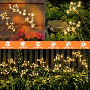 Taman tenaga surya LED IP65 tahan air kecerahan tinggi dekorasi Natal jalur jalan setapak teras halaman luar ruangan semburan bintang bersayap putih hangat - Product Image 4