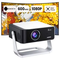 Projecteur intelligent portable XNANO GT350 PRO 4K Android 14 Wifi 6 avec mise au point automatique pour cinéma maison et films en extérieur, projecteur vidéo LED sans fil