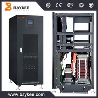 Onduleur triphasé 30 KVA avec sortie monophasée, alimentation de secours en armoire avec batterie au plomb-acide, entrée 380-415V, sortie 360VDC