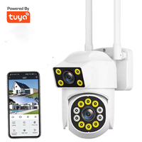 Double objectif et double écran Tuya Smart Camera Outdoor IP67 Full Color Night Vision Alarm Voice Support Multi-user View