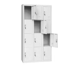 KD 12 doors metal middle school lockers rooms/4 tier multi-door classroom locker cabinet made in Luoyang