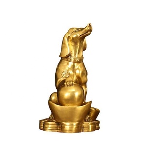 PERRO DE COBRE ORNAMENTOS ZODIAC DOG FORTUNE YUANBAO PERRO HOGAR SALA DE ESTAR OFICINA TIENDA REGALO ARTESANÍA DECORATIVA - Product Image 4