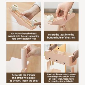 Chariot à livres roulant à 5 niveaux, étagères de rangement multifonctionnelles mobiles avec roues verrouillables pour bureau, bibliothèque, salle de classe - Product Image 6