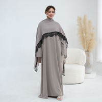 Nouvelle Abaya 2026 Style Dubaï en Dentelle, Ensemble 2 Pièces, Vêtement Islamique Nida, Abaya Modeste pour Femme, Robe Musulmane avec Hijab Assorti
