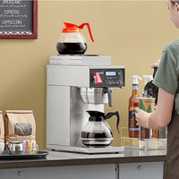 Cafetera Comercial de Nuevo Diseño con Pantalla Digital, Cafetera Totalmente Automática con 3 Decantadores y Calentador