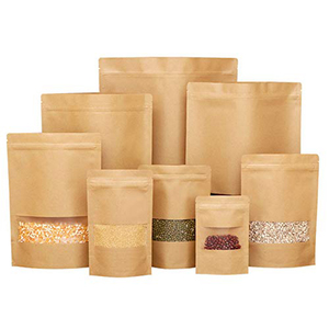 Custom Window Kraft Mylar Plastic Packaging Bags Food <b>Pouch</b> Ziplock Packing Bags Kraft Paper Zipper Bags - Product Image 2