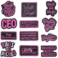 En stock – Patchs en tissu brodés personnalisés avec citations inspirantes, palette rose, pour femmes, livraison transfrontalière depuis la Chine, livraison en 7 jours