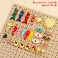 Nouveaux pendentifs tendance colorés en forme de poissons, crabes et coquillages marins, composants et fournitures pour la fabrication de bijoux, colliers et bracelets T13