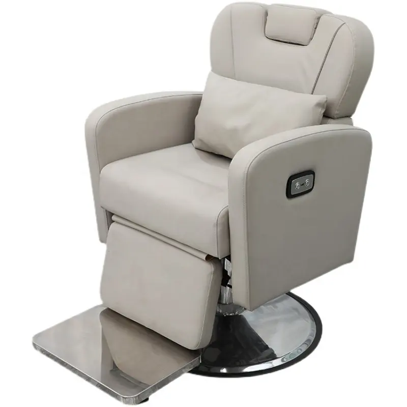 KISENグレーモダンな新しい電気油圧ヘアサロン機器リクライニングヘビーデューティー理髪椅子