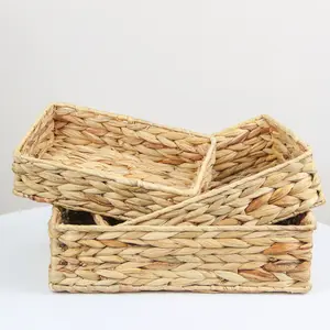 Rattan Desktop Storage Basket Cosmetics Key Snacks Coffee Table Rattan Storage Woven Basket