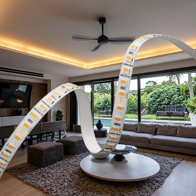 Flexible 120LED 8mm Cob LED Strip Ceiling Light Decor with Aluminum Body for Villa Lighting
