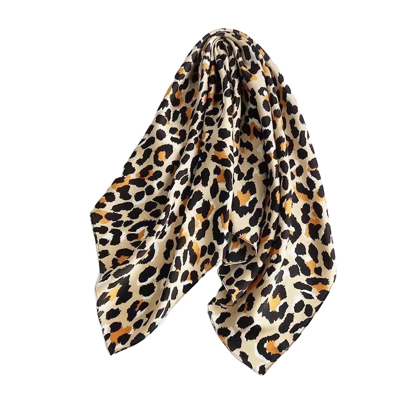 Leopard print square scarf silk small square 70*70 ladies silk scarf professional decorative scarf