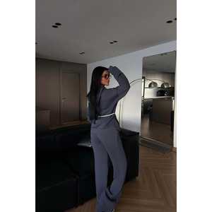 Ensemble de survêtement gris fumé confortable avec capuche, veste coupe-vent imperméable, respirante, jogging, logo réfléchissant imprimé pour garçons - Product Image 1