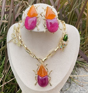 Parure Collier et Boucles d'Oreilles en Forme d'Insecte au Design Exagéré, Bijoux Colorés Spéciaux pour Fêtes, Accessoires Tendance et Élégants - Product Image 6