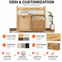 Cesto de Ropa de Cedro de 2 Niveles con Estante Extraíble y Cesta Basculante, Certificado OEM ODM, Venta al por Mayor Personalizada para Proveedores
