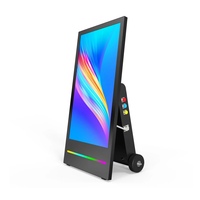 Pantalla Digital LCD para Exteriores de 32, 43 y 55 Pulgadas, con Soporte de Pie, IP65 Impermeable, 1500nit de Alto Brillo, Portátil con Batería y Ruedas
