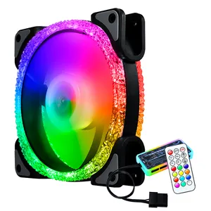 Unique Light Design 120mm RGB Fan Computer Cooling Fan With Wireless Remote Control For Gaming PC Case