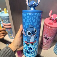 Nouvelle tasse thermos Stitch avec remplissage en coton PP, gourde à paille, design dessin animé Big Mac Car Ice King