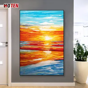 Top Artista Handmade Puro di Alta Qualità Impressione Paesaggio Marino Pittura A Olio Bella Mare e La Nave Pittura A Olio