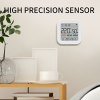 Alat Pengukur Kelembapan Digital Elektronik Dalam Ruangan Presisi Tinggi, Terhubung Bluetooth, Layar LCD, Daya USB, Layar Besar, untuk Rumah Tangga