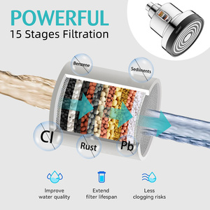 Douche de beauté et de soin de la peau, pomme de douche filtrante haute <span class=keywords><strong>pression</strong></span> de 5 pouces, élimine le chlore et les substances nocives - Product Image 4