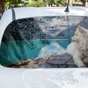 หน้าต่างรถด้านหลังแบบกําหนดเอง One Way Vision รถสติกเกอร์รูปลอกโฆษณารถห่อไวนิลพรุนสําหรับหน้าต่างร้านค้าของคุณ - Product Image 3