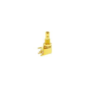 SMB PCB Mount coaxial conector SMB plugue macho RF adaptador coaxial ângulo direito solda PCB painel montado conversor 4 pinos