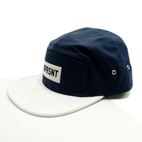 Casquette 5 panneaux en nylon avec logo tissé brodé personnalisé de haute qualité en gros