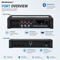 Amplificador de Audio para Automóvil Clase D de 4 Entradas y 8 Salidas, Amplificador de Potencia de Audio Profesional DSP con Entrada de Alto Nivel y Salida RCA