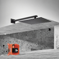 Mitigeur de douche mural en laiton noir mat dissimulé à poignée unique moderne et contemporain Ensemble de mitigeurs de douche à main avec noyau de valve en céramique