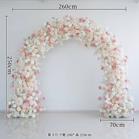 Arche florale pour événements de mariage avec support, chemin de table en roses de soie, toile de fond pour arche de mariage, décorations murales romantiques pour chambre à coucher