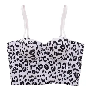 Cheap price wholesale women tank camisoles top leopard print white cami tops