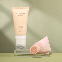 Tube vide rose mat personnalisé de 50 ml, emballage écologique avec double bille roulante pour massage, tube souple pour lotion corporelle
