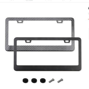 Marco para Placa de Matrícula Estándar Estadounidense 04 de Acero Inoxidable, Textura de Fibra de Carbono / Negro Mate, Soporte Universal para Placa de Matrícula de Automóvil Estadounidense - Product Image 1