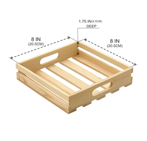 Vassoi in <span class=keywords><strong>Legno</strong></span> Grezzo Quadrati, Contenitori in <span class=keywords><strong>Legno</strong></span> per Artigianato, Casse con Manico per Fai-da-Te - Product Image 2