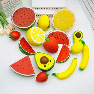 Jouet sensoriel anti-stress à remontée lente en PU souple, en forme de fruits de simulation amusants (pastèque, avocat, citron), pour adultes et enfants - Product Image 2