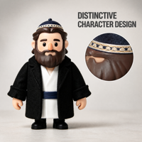 Figurines d'action personnalisées inspirées de la culture juive, en plastique, avec barbe, vêtements noirs et robe blanche, jouets, poupées en vinyle à thème culturel