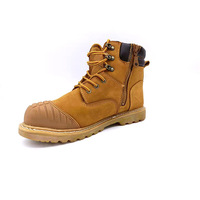 Chaussures de protection à lacets avec fermeture éclair latérale, anti-écrasement, anti-perçage, protection de la tête en TPU, chaussures de travail pas mal