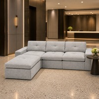 Modernes Modulares L-förmiges Ecksofa mit Drei Sitzen für Villennutzung, Abnehmbarer Waschbarer Bezug, Anpassbare Konfiguration