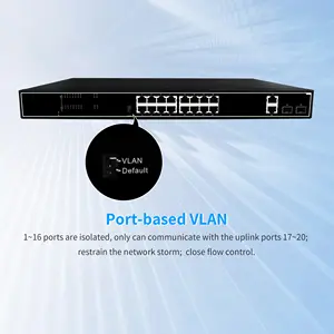 Rak Harga pabrik OEM-mount casing logam & tanpa kipas 20 port 10/100/1000m mendukung perpanjangan standar VLAN saklar jaringan tidak dikelola