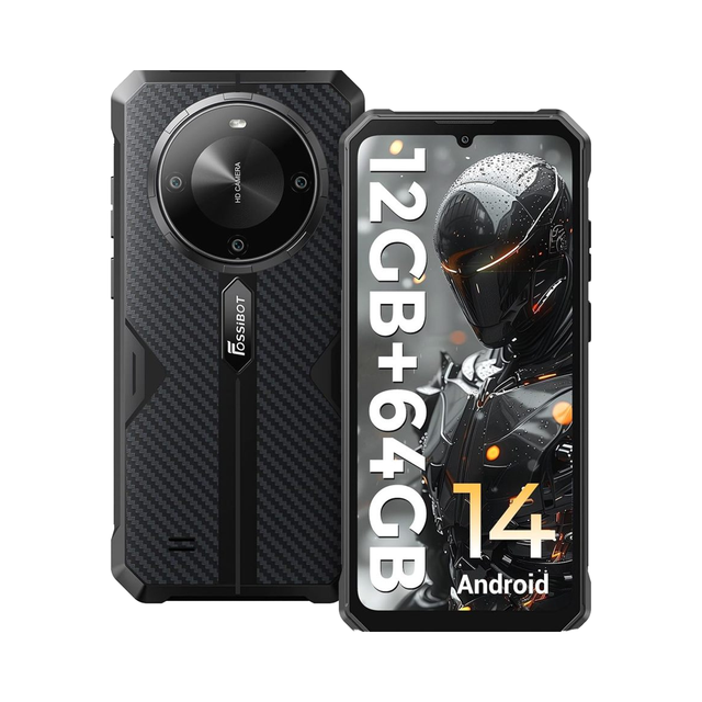 FOSSIBOT F105 Rugged Unlocked Android 14 Smartphone 10300mAh Large Battery 12+64GB/128GB Storage 8MP+20MP Camera 6.75\" FHD