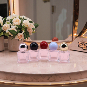 Botella <span class=keywords><strong>de</strong></span> Perfume <span class=keywords><strong>de</strong></span> Vidrio <span class=keywords><strong>de</strong></span> Alta Gama <span class=keywords><strong>de</strong></span> 15 ml con Pulverizador, Serigrafía, Tapa Redonda Multicolor, Portátil, Mini Botella Vacía <span class=keywords><strong>de</strong></span> Lujo - Product Image 2