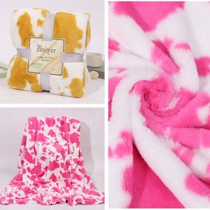 Vente en gros couverture en flanelle imprimée double face impression vache occidentale aztèque plaine double face pour l'hiver personnalisation privée - Product Image 5