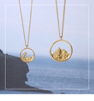Collar con Colgante en Forma de Montaña y Olas del Océano de Janice Jewelry, un Juramento de Amor Eterno, Conjunto de Joyería 2023