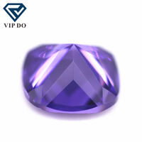 3x3-12x12mm zircon cubique violet/violet foncé en forme de coussin, pierre précieuse synthétique en vrac, pierre de zircone CZ en forme de coussin brillant