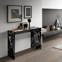 Table console en marbre de style nordique moderne pour salon, entrée et villa avec design en arche