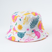 Yukaihe Custom Reversibele Geborduurde Bucket Hats van Katoen, All-over Print voor Dames en Kinderen