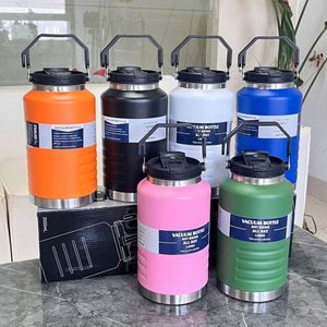 New Large-Capacity <b>Thermos</b> Cup 304 Stainless Steel Double-Layer Vacuum Barrel Handle Outdoor Portable Exercise Design Double - Product Image 2