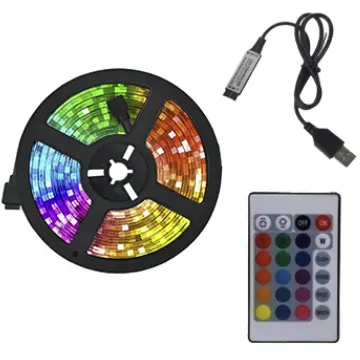 USB LED Strip Lights with Remote Control and 5050 RGB 6.56FT 2M 5M 3M 1M Flexible Color USB 5V Power Supply