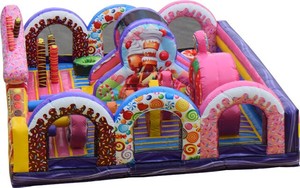 Château gonflable sur le thème du pays des bonbons avec toboggan, aire de jeux gonflable Sugar Rush, château gonflable Candyland - Product Image 4